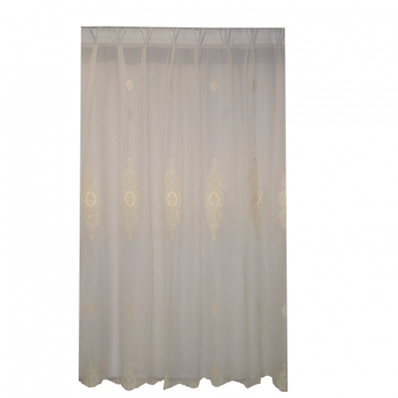 Perdea Velaria tiul alb cu baroc crem, 200x270 cm [1]