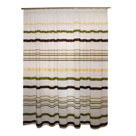 Perdele moderne - Perdea Velaria tiul cu dungi verde inchis, 195x250 cm