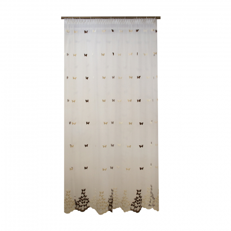 Perdele unicat - Perdea Velaria tiul fluturi brodati wenge, 180x255 cm
