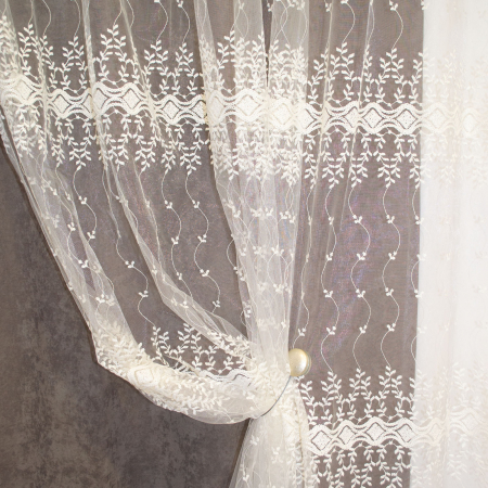 Perdea Velaria tiul brodat, ivory, 285x260 cm [3]