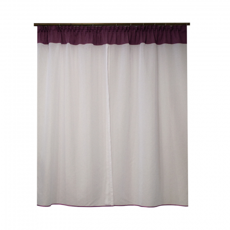 Perdea Velaria pirility alb si mov, 145x155 cm [1]