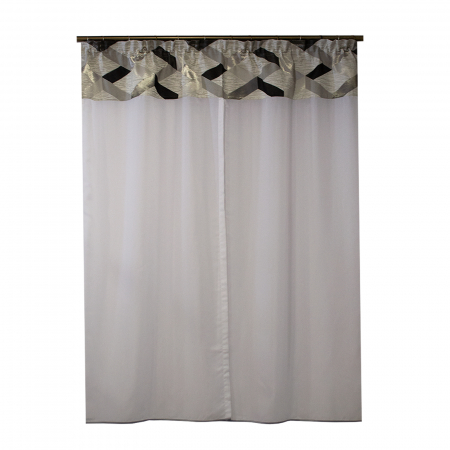 Perdea Velaria alba si tafta gri, 150x175 cm [1]