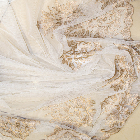 Perdea Velaria tiul unt cu bordura brodata, 630x260 cm [2]