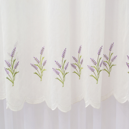 Perdea Velaria de bucatarie cu broderie lavanda, 300x165 cm [2]