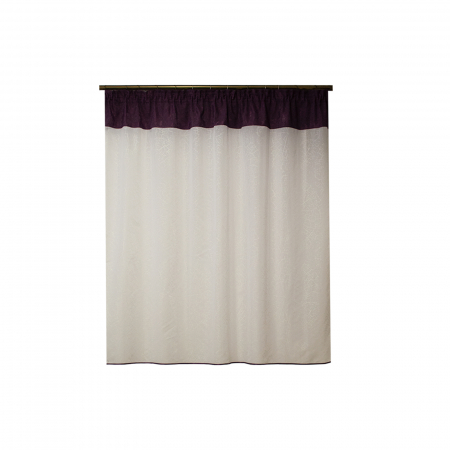 Perdele bucatarie - Perdea Velaria voal alb cu auriu, 170x155 cm