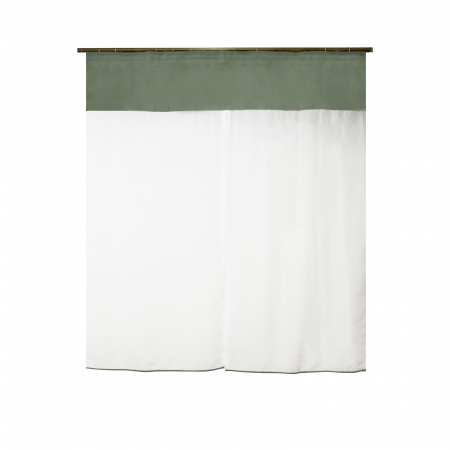 Perdea Velaria in alb cu banda verde, 155x165 cm [2]