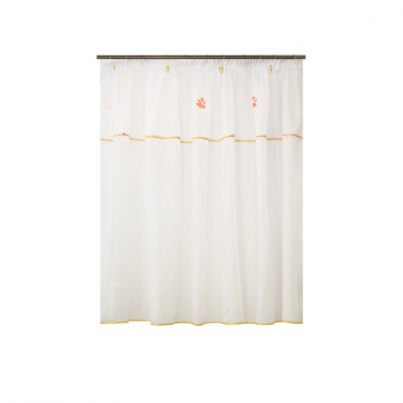 Perdele - Perdea Velaria voal alb cu flori, 250x140 cm