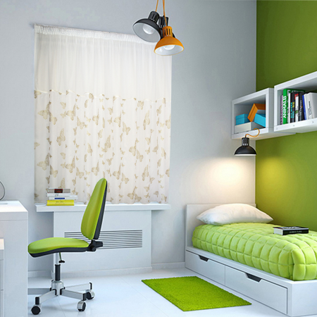 Perdea Velaria voal alb cu fluturi aurii, 350x160 cm [1]