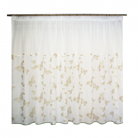 Perdea Velaria voal alb cu fluturi aurii, 350x160 cm [0]