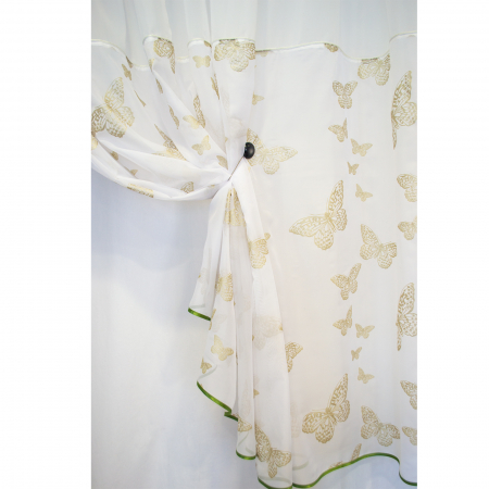 Perdea Velaria voal alb cu fluturi aurii, 350x160 cm [3]