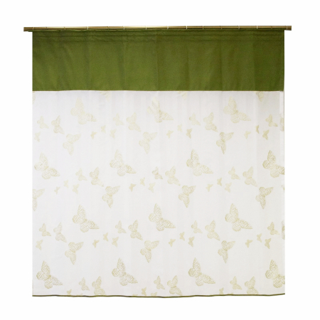 Perdele unicat - Perdea Velaria voal alb cu fluturi aurii pictati, 155x160 cm