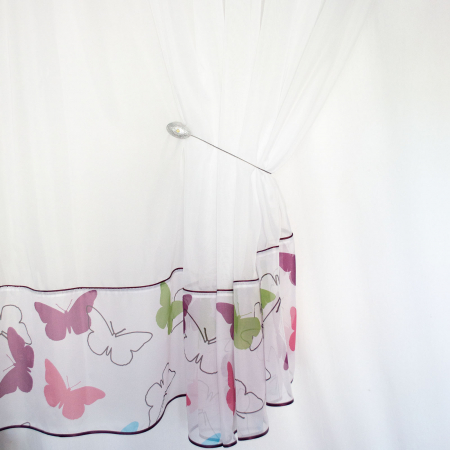 Perdea Velaria voal alb cu fluturi multicolori, 290x155 cm [2]