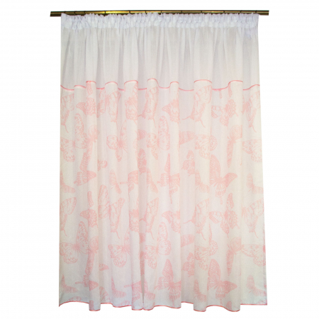 Perdea Velaria batist fluturi roz, 270x175 cm [0]