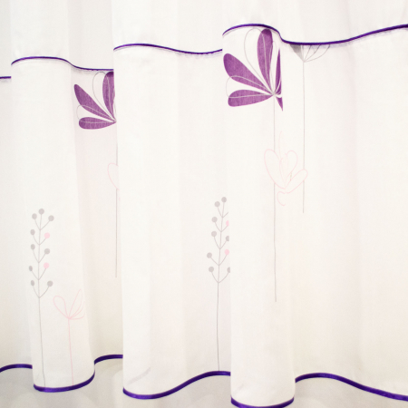 Perdea Velaria batist flori mov, 290x155 cm [1]