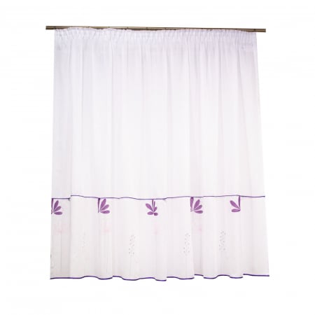 Perdea Velaria batist flori mov, 290x155 cm [0]