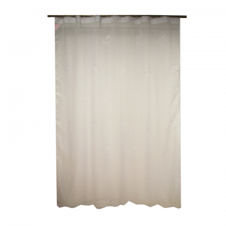 Perdea Velaria voal alb cu imprimeu brodat, 115x245 cm [0]
