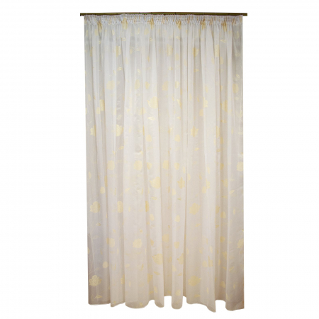 Perdele moderne - Perdea Velaria voal flori aurii, 255x245 cm