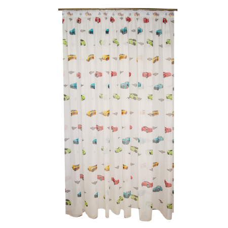 Perdele - Perdea Velaria voal alb cu imprimeu pentru copii, 470x245 cm