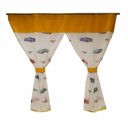 Perdea Velaria voal alb cu masini, 160x150 cm [1]