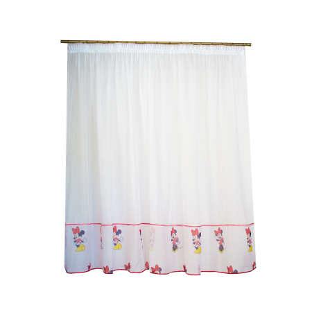 Perdele - Perdea Velaria voal alb cu Minnie Mouse, 430x150 cm