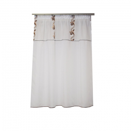 Perdele moderne - Perdea Velaria voal alb cu sirag wenge, 150x190 cm