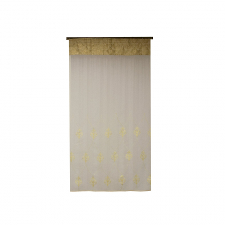 Perdele bucatarie - Perdea Velaria in baroc ivoire si tafta,  90x160 cm