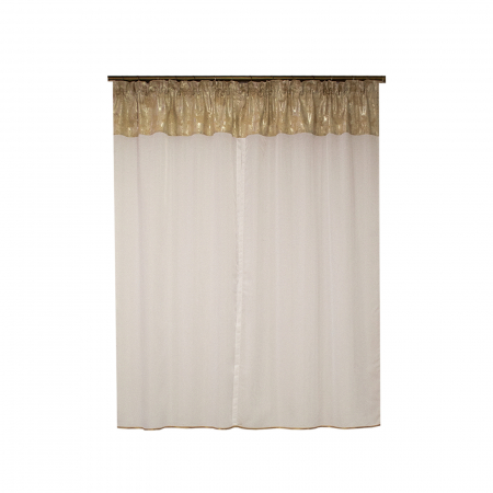 Perdea Velaria in alb si tafta bej, 200x150 cm [1]