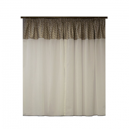 Perdea Velaria in ivoire cu tafta gri, 240x150 cm [1]