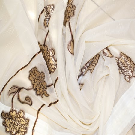 Perdea Velaria sable flori maro, 550x60 cm [1]