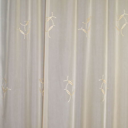 Perdea Velaria voal crem cu imprimeu brodat, 230x245 cm [2]