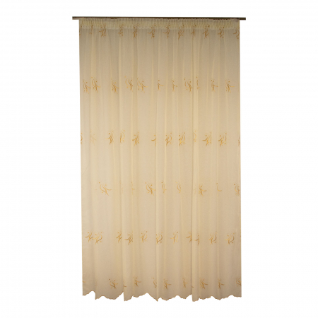 Perdele - Perdea Velaria voal crem cu imprimeu brodat, 240x245 cm
