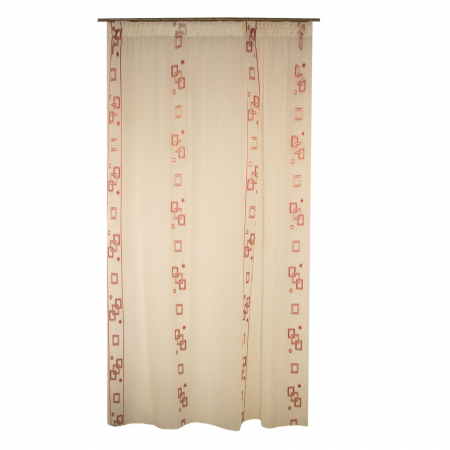 Perdele - Perdea Velaria ivoire cu grena, 180x245 cm