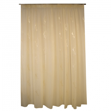Perdele - Perdea Velaria voal unt cu imprimeu floral, 330x245 cm