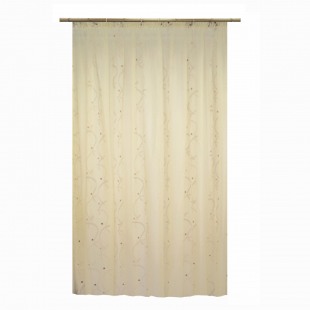 Perdele unicat - Perdea Velaria voal crem cu imprimeu geometric, 500x250 cm