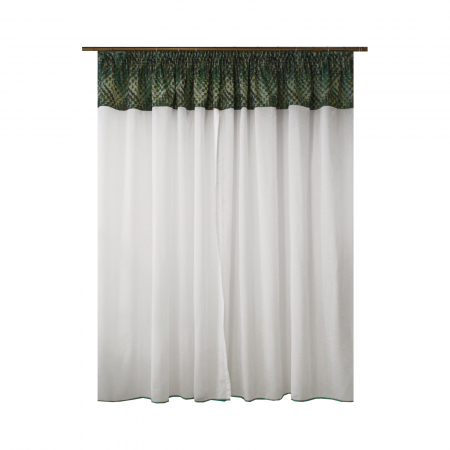 Perdea Velaria in alb si tafta verde, 270x170 cm [2]