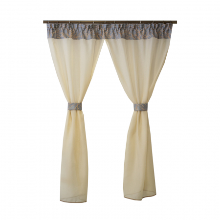 Perdele bucatarie - Perdea Velaria voal crep crem, 150x150 cm