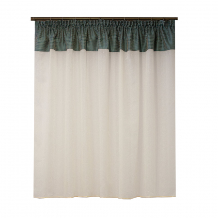 Perdele unicat - Perdea Velaria ploita ivoire si tafta turcoaz, 195x145 cm