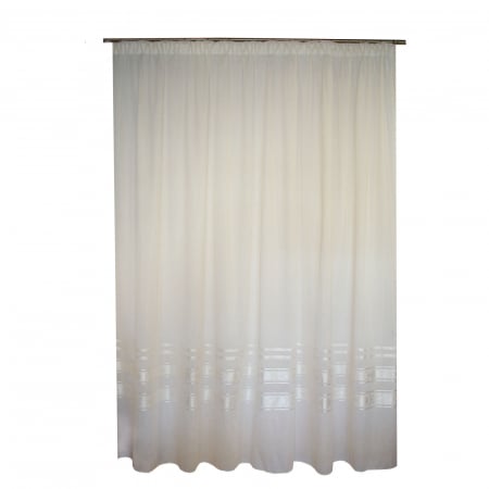 Perdele la oferta - Perdea Velaria ivoire cu benzi baroc, 290x245 cm