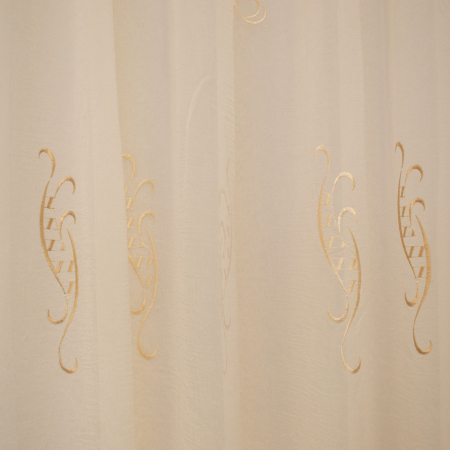 Perdea Velaria voal unt creponat, cu imprimeu brodat, 320x245 cm [1]
