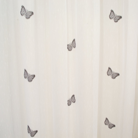 Perdea Velaria sable alb cu fluturi negri, 300x245 cm [2]