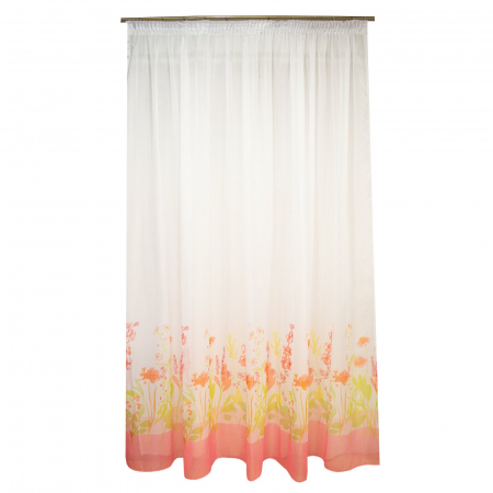 Perdele moderne - Perdea Velaria voal flori multicolor, 300x245 cm