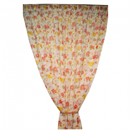 Perdea Velaria voal floral cu rejansa si plii fixati, 140x245 cm [3]