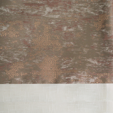 Perdea Velaria in hard ivoire si tafta wenge, 410x155 cm [2]
