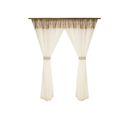 Perdele - Perdea Velaria voal ivoire cu asos bej, 420 x 180 cm