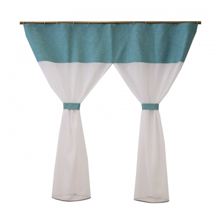 Perdele bucatarie - Perdea Velaria in alb cu bleo, 145x170 cm