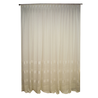 Perdele de lux - Perdea Velaria in dungi baroc ivory cu plii, 400x270 cm