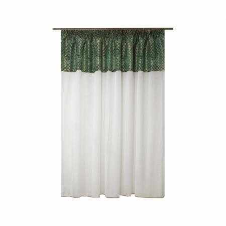 Perdele unicat - Perdea Velaria in alb cu verde, 200x155 cm