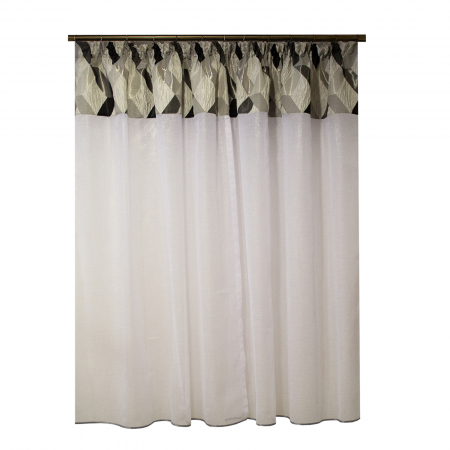 Perdea Velaria in lucios alb cu tafta gri, 230x165 cm [2]