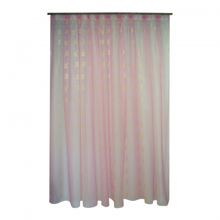 Perdele la oferta - Perdea Velaria voal roz cu auriu, 380x250 cm