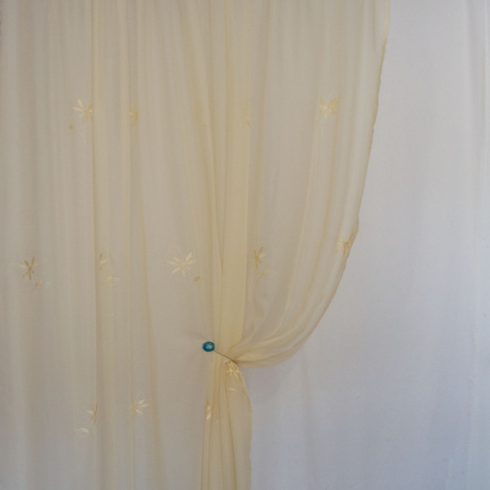 Perdea Velaria voal simplu crem cu broderie, 230x245 cm [3]